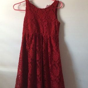 A red laced dress